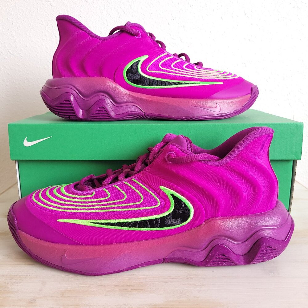 New Nike Men's Giannis Immortality 4 Basketball Shoes in Violet/Blk/Green Strike